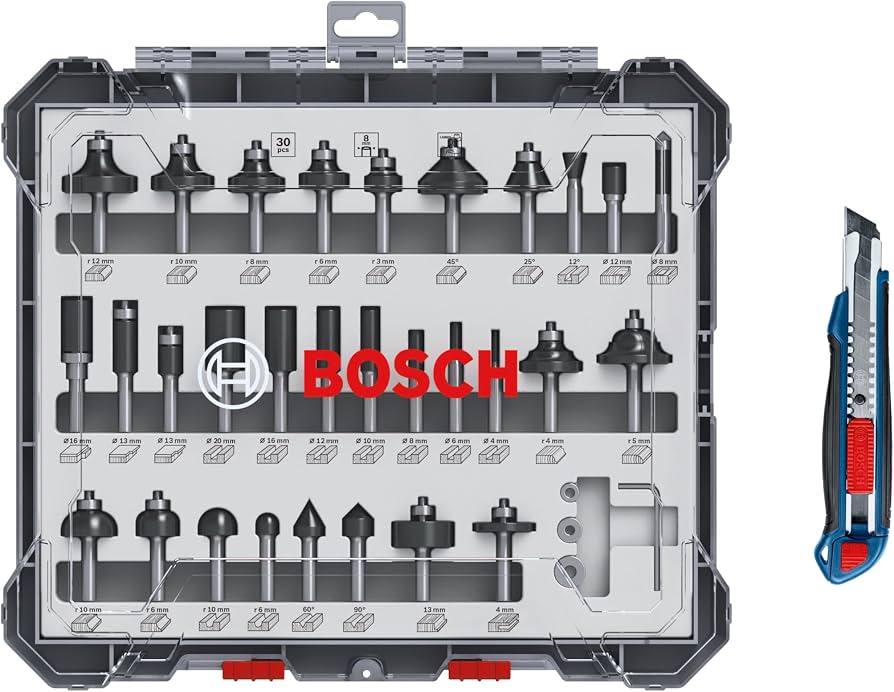 BOSCH AHŞAP FREZE UCU SETİ 8MM KARIŞIK 30 LU