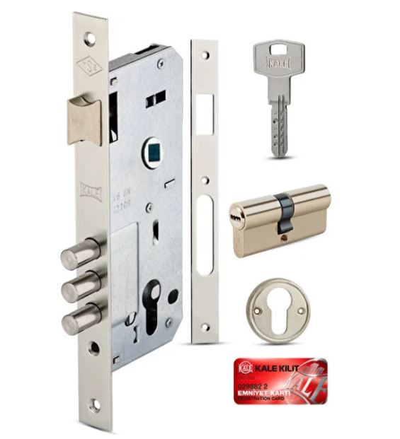 KALE BİLYALI SİLİNDİRLİ DAİRE KİLİT ROZET DELİKLİ 3 MİLLİ TİP 2000 45 MM - NİKEL