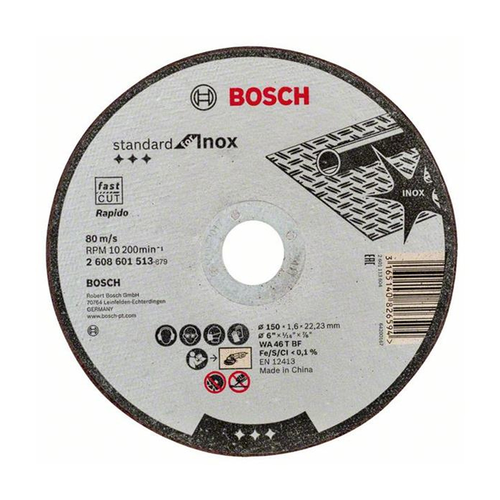 BOSCH 115*1,0MM STANDARD FOR INOX RAPİDO 10 LU İNOX KESİCİ İNCE