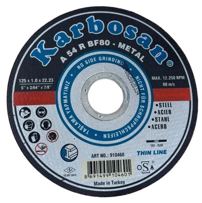 KARBOSAN METAL KESİCİ DİSK İNCE 125*1,0 (1KL=300AD)