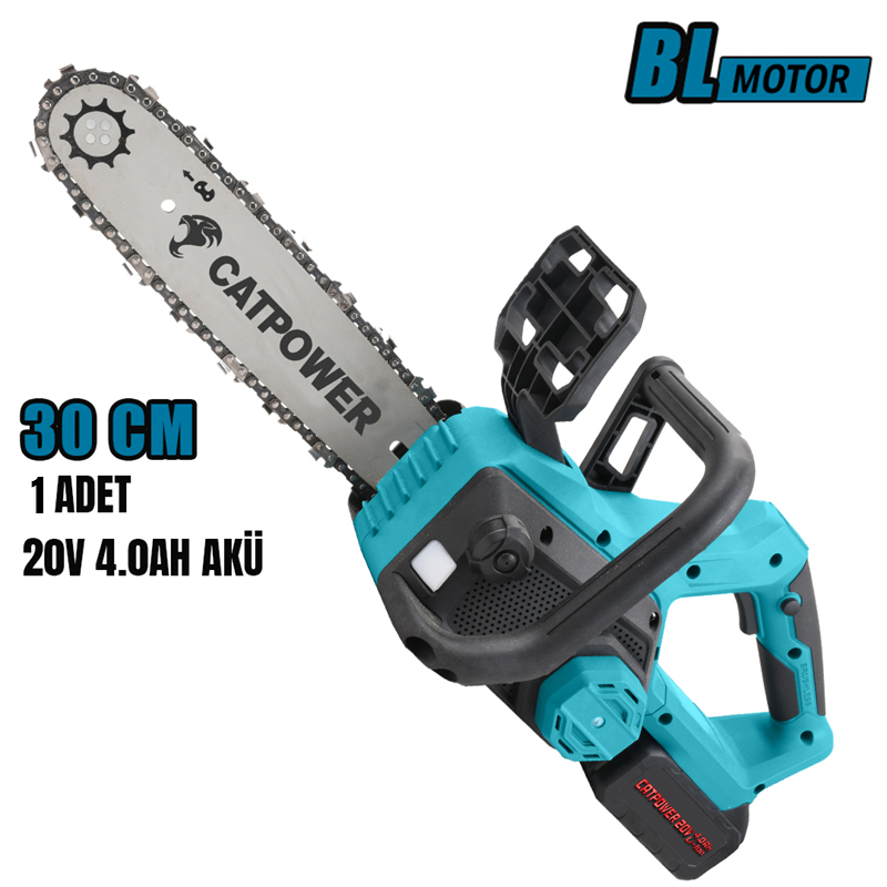 CATPOWER KÖMÜRSÜZ AKÜLÜ AĞAÇ MOTORU 30CM Lİ-İON 20V 1X4.0AH AKÜ