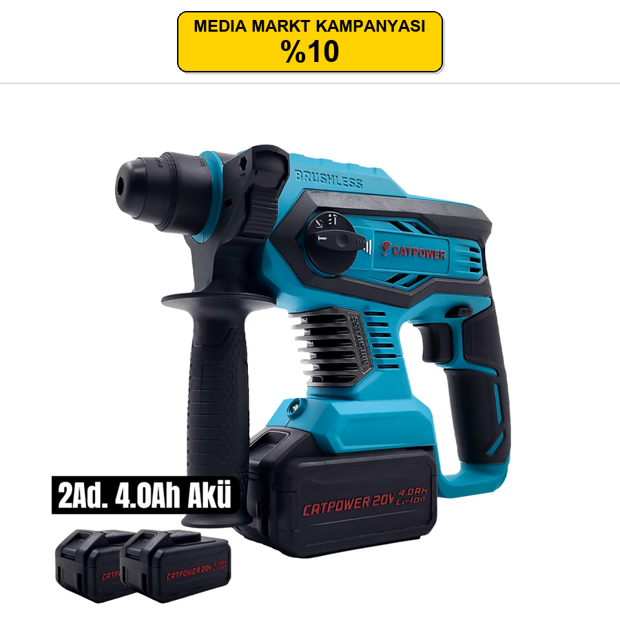 CATPOWER KÖMÜRSÜZ AKÜLÜ KIRICI DELİCİ Lİ-İON (SET) 20V 2X4.0 AH