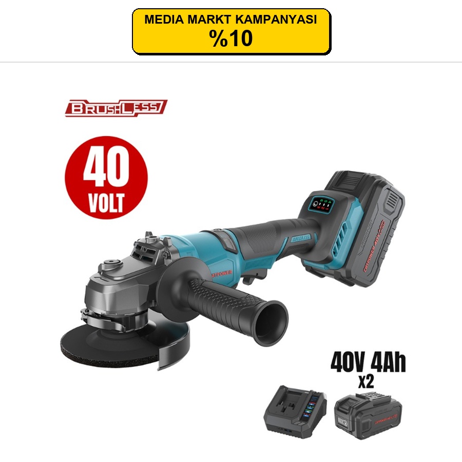 CATPOWER KÖMÜRSÜZ AKÜLÜ AVUÇ TAŞLAMA 150 MM Lİ-İON (SET) 40V 2X4.0 AH