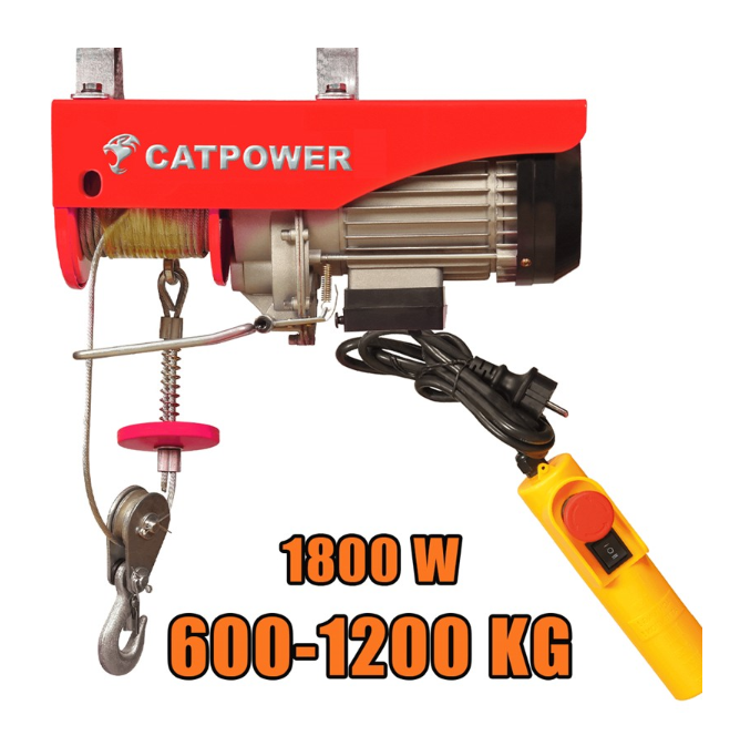 CATPOWER ELEKTRİKLİ VİNÇ 600-1200 KG 1800W KIRMIZI SERİ