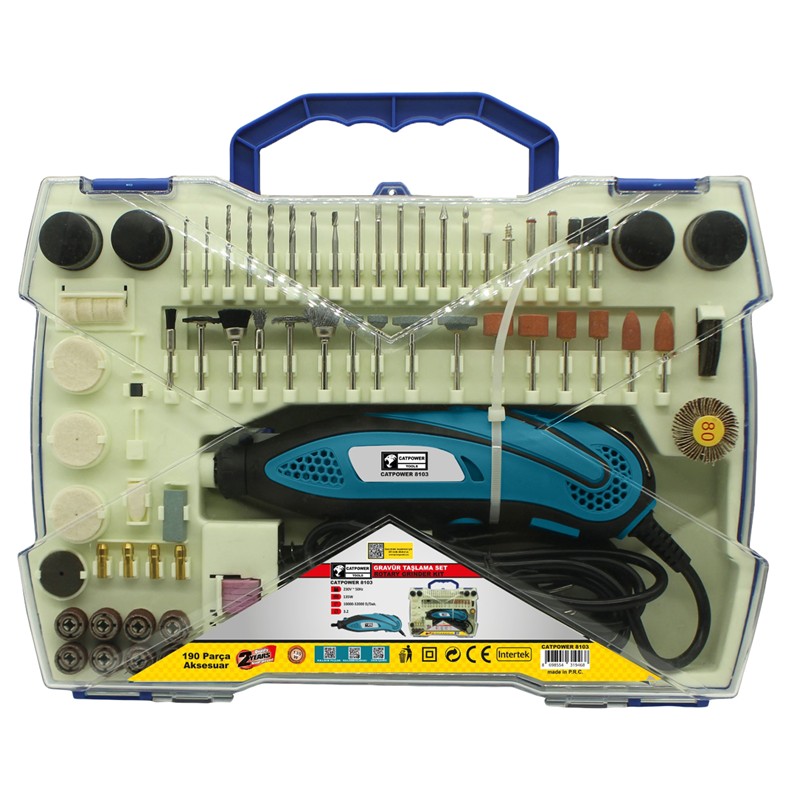 CATPOWER GRAVÜR TAŞLAMA 135W SET 190 PARÇA