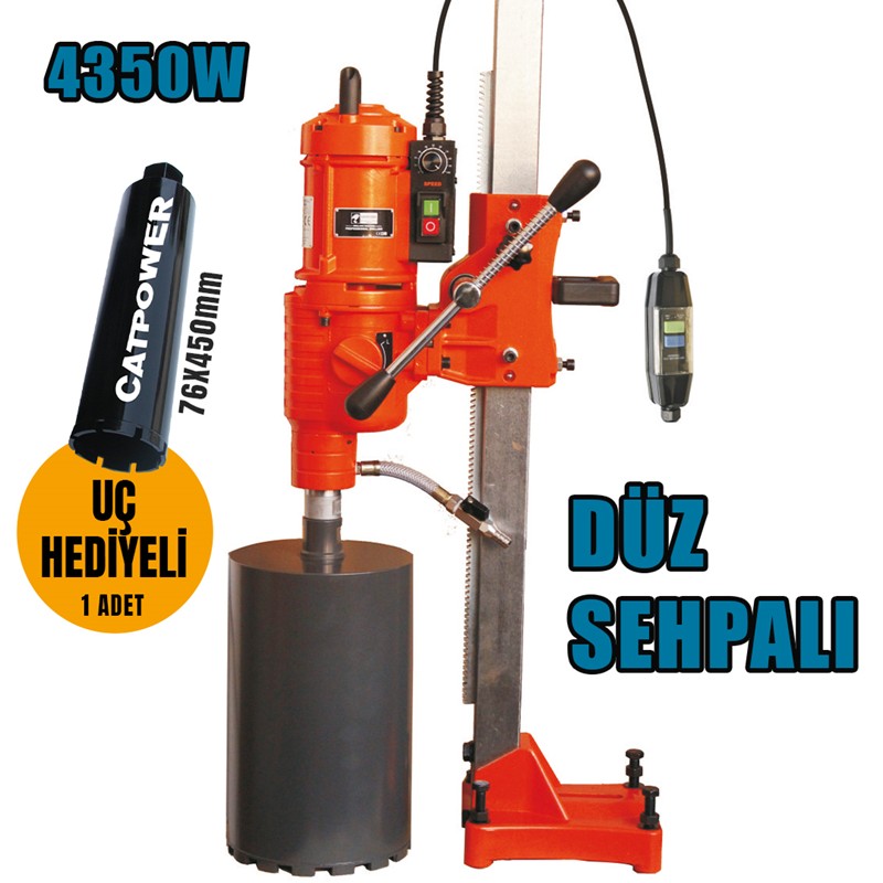 CATPOWER DÜZ SEHPALI KAROT MAKİNESİ 255 MM E KADAR DELER 4350W 2 VİTES