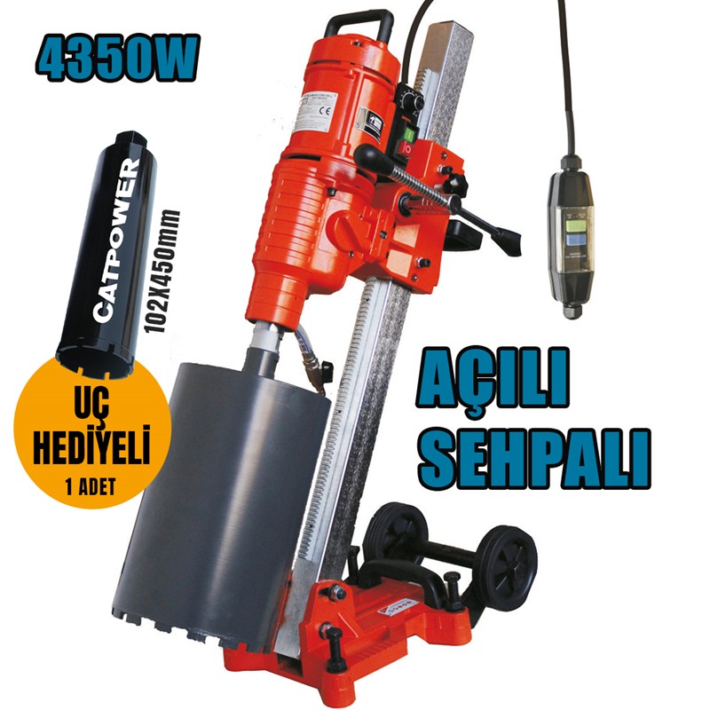 CATPOWER AÇILI SEHPALI KAROT MAKİNESİ 255 MM E KADAR DELER 4350W 2 VİTES