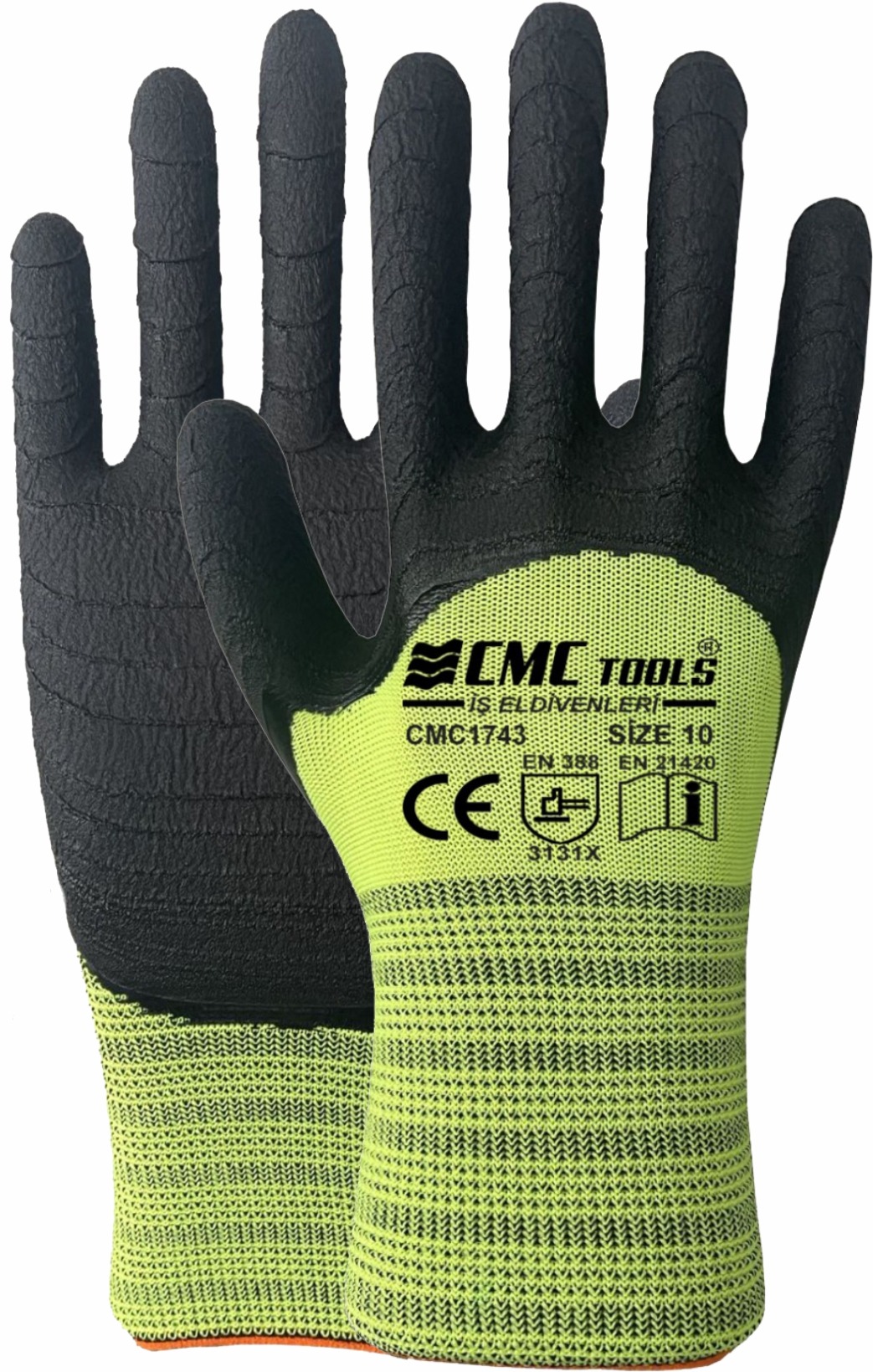 CMC SOFT ELDİVEN PÜTÜRLÜ 3/4 YEŞİL-SİYAH NO:10