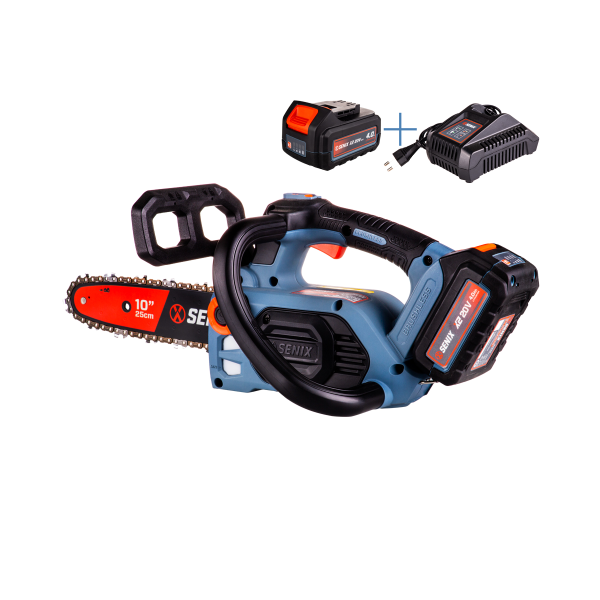 SENIX AKÜLÜ AĞAÇ MOTORU 25 CM PALA 20V 1X4.0 AH AKÜ 3/8" - 90 / 20