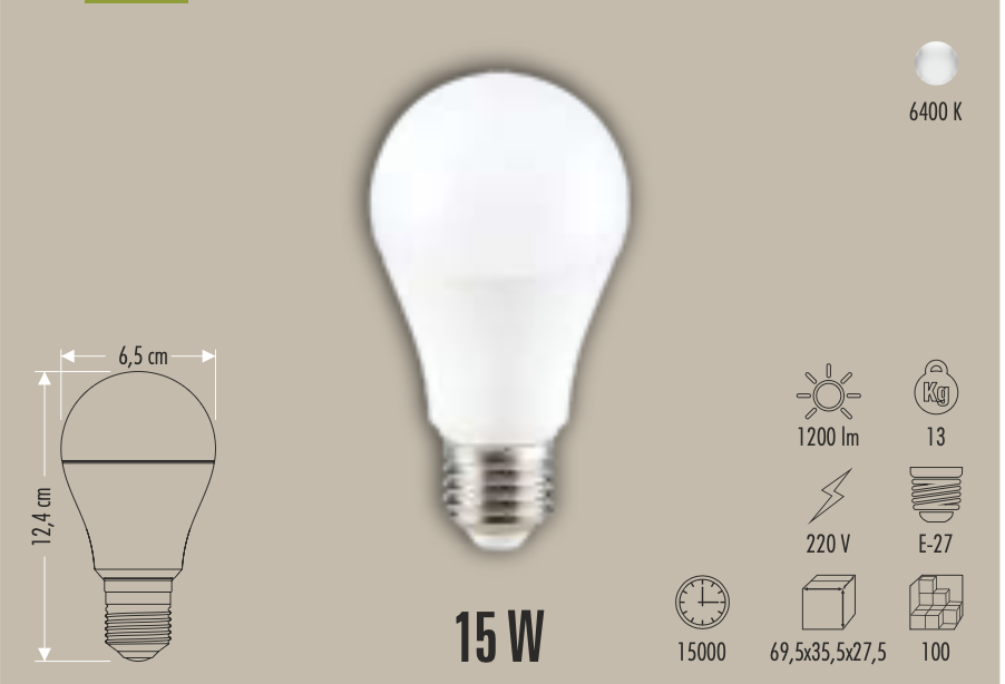 CATA 15W SENSÖRLÜ LED AMPUL (BEYAZ)