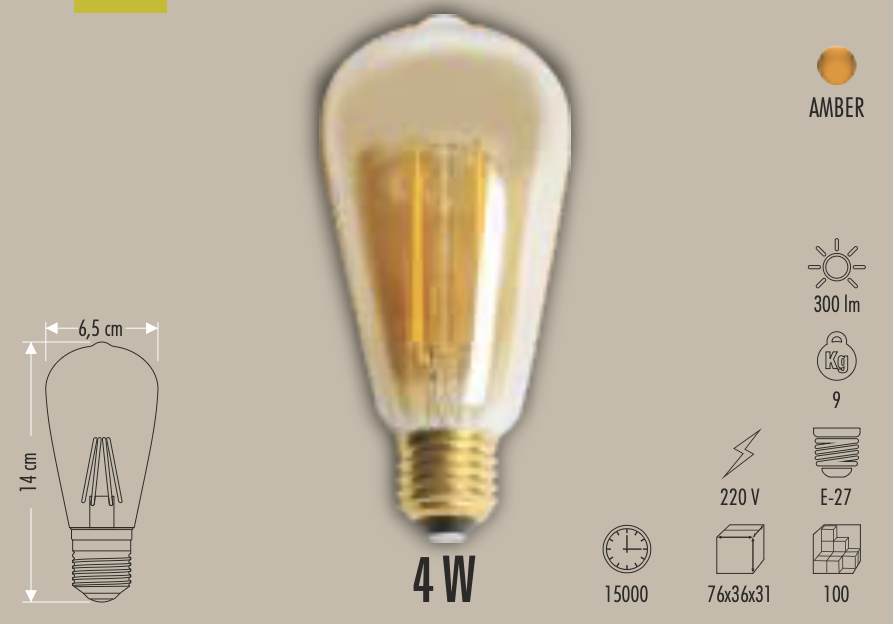 CATA 4W RUSTİK LED AMPUL ( E-27)