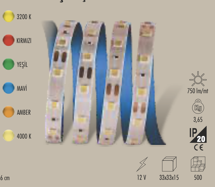 CATA 10 ÇİP ŞERİT LED İÇ MEKAN (GÜNIŞIĞI) 5 METRE