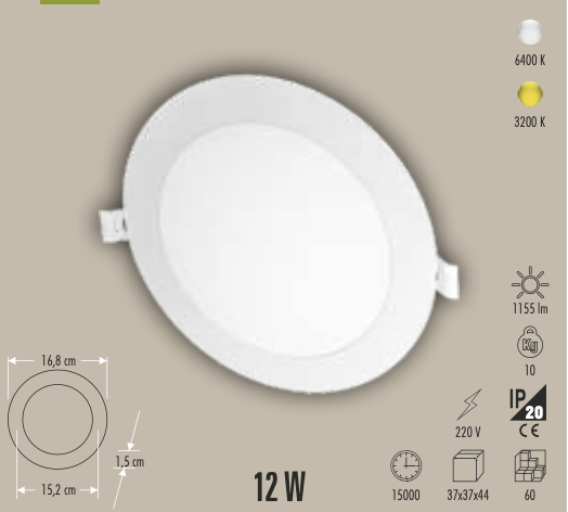 CATA 12W SLİM PANEL (BEYAZ)