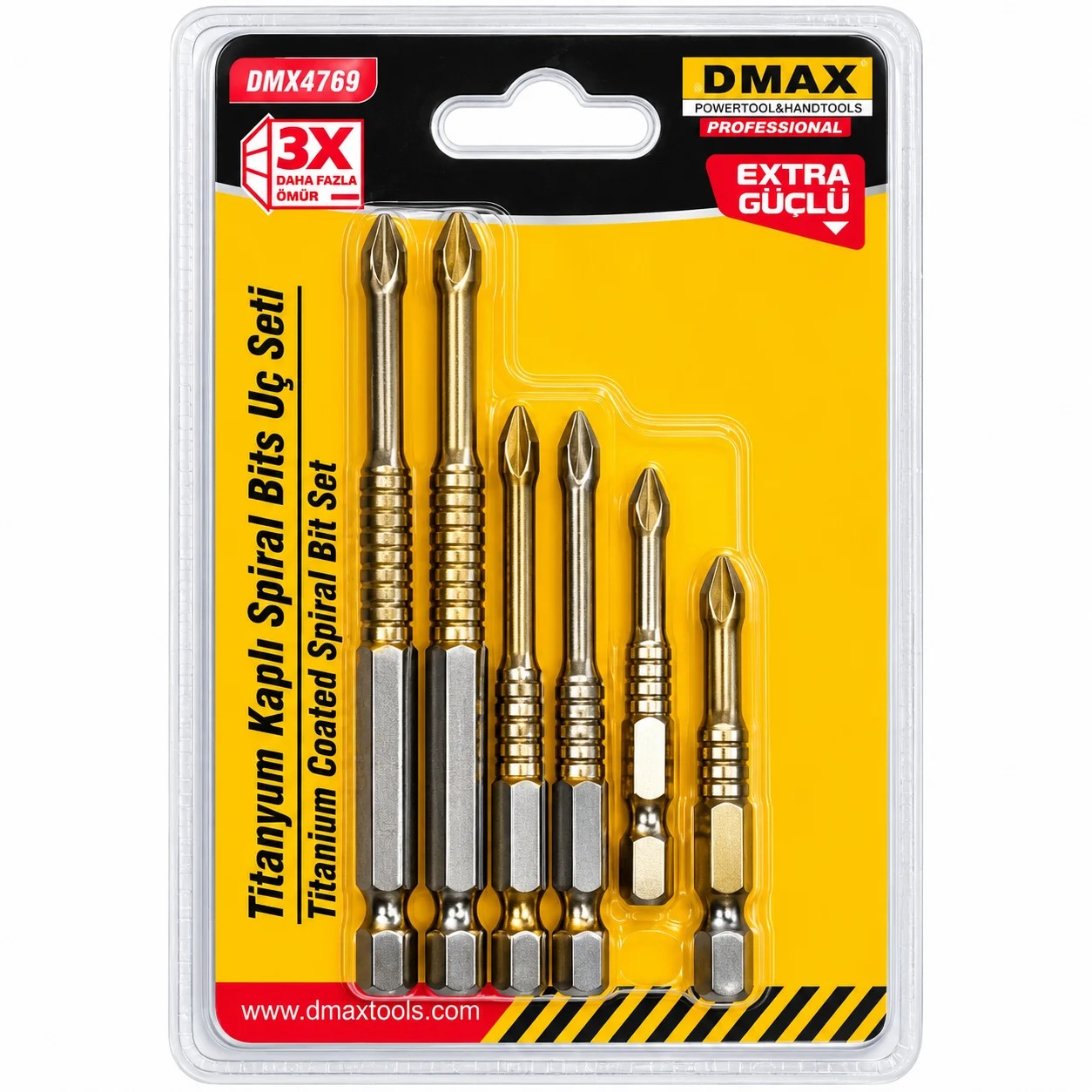 DMAX TİTANYUM KAPLI SPİRAL BİTS UCU SETİ 6 PARÇA