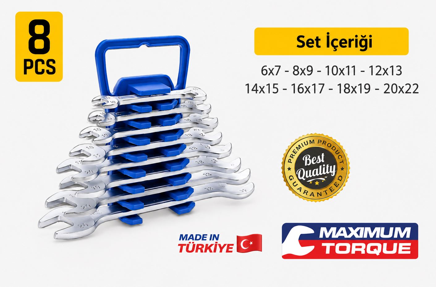 FİXİO AÇIK AĞIZ ANAHTAR SETİ 8 PCS
