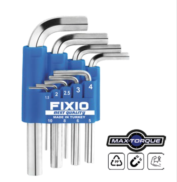 FİXİO KISA ALLEN ANAHTAR TAKIM 9PCS