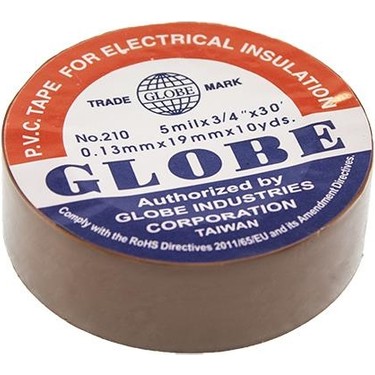 GLOBE ELEKTRİK İZOLASYON BANDI KAHVE 19MM*10 YRD