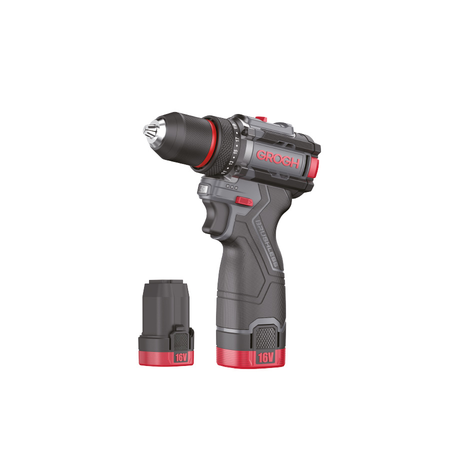 GROGH AKÜLÜ DARBESİZ MATKAP 10MM 55NM 16V-2X2.0AH