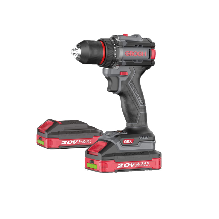GROGH AKÜLÜ DARBESİZ MATKAP 13 MM 65NM 20V-2X2.0AH