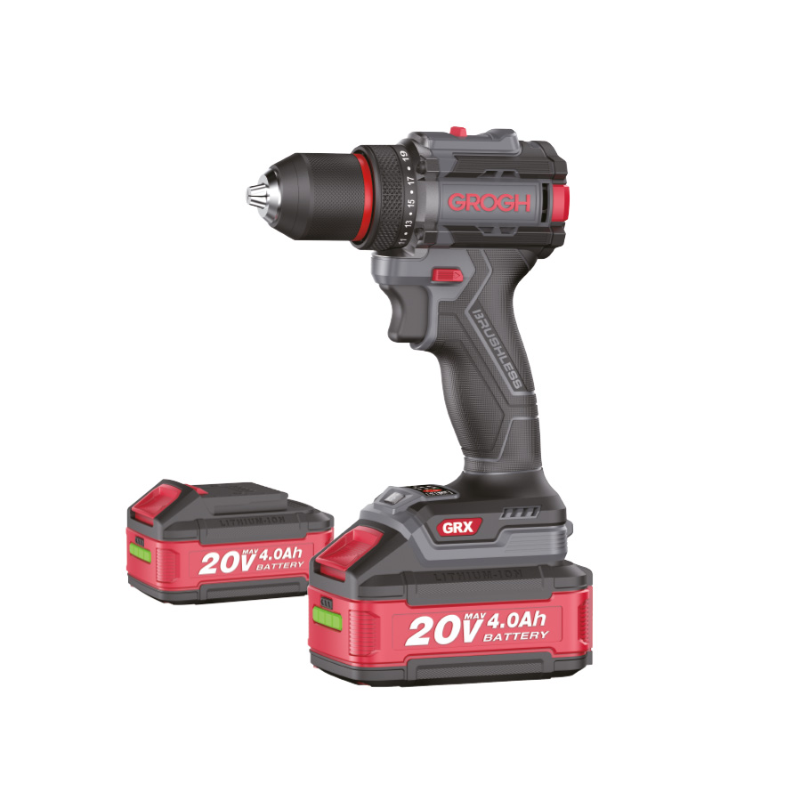 GROGH AKÜLÜ DARBESİZ MATKAP 13 MM 65NM 20V-2X4.0AH