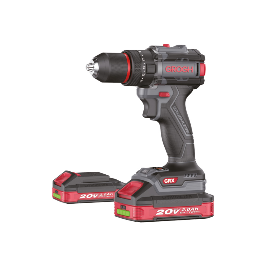 GROGH AKÜLÜ DARBELİ MATKAP 13MM 65NM 20V-2X2.0AH