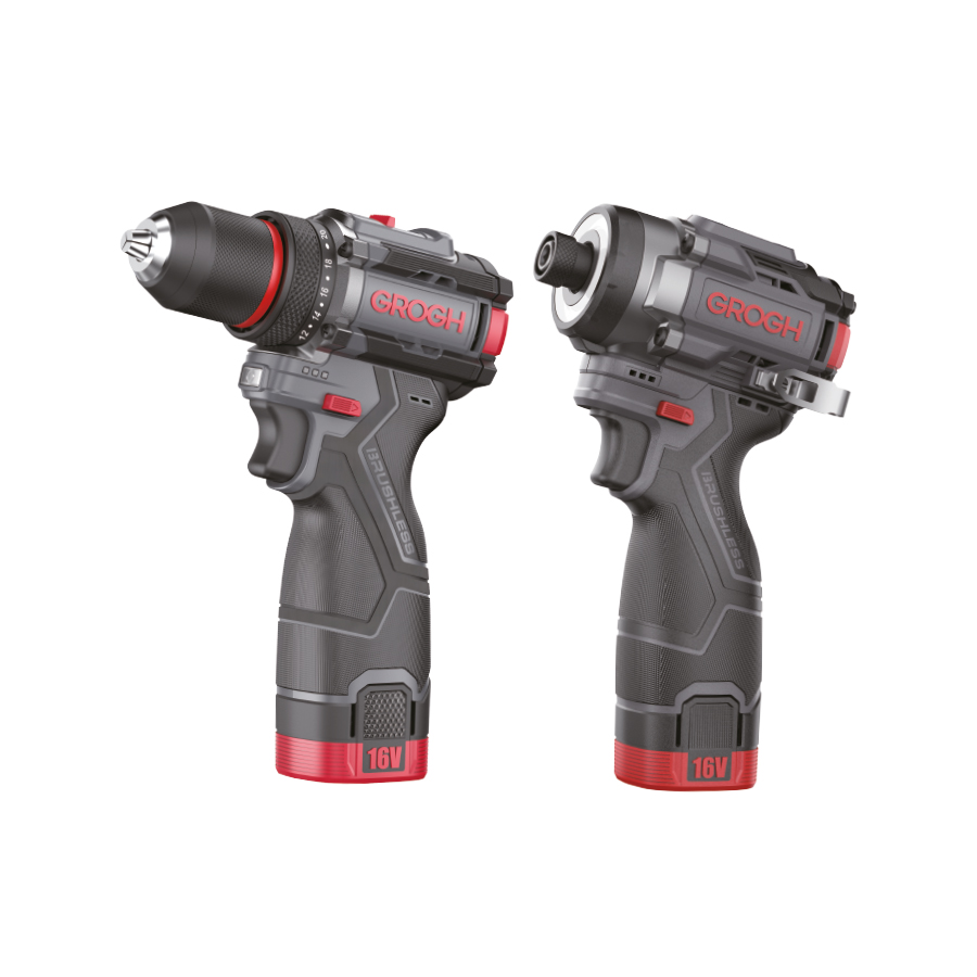 GROGH 16V 2'Lİ AKÜLÜ COMBO SET1 MATKAP / TORKLU VİDALAMA 16V 2X2.0AH