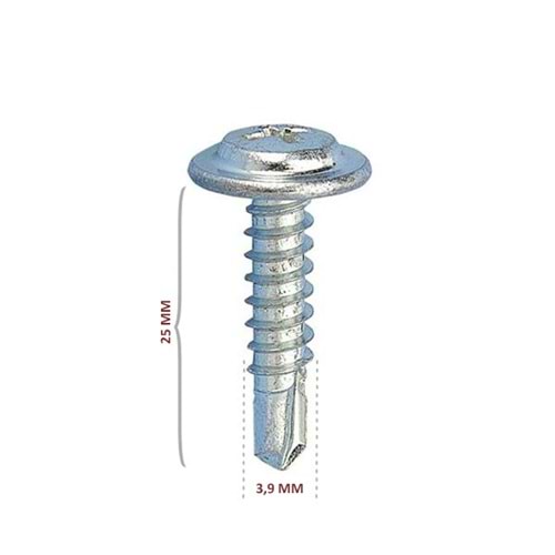 3,9*25R RYSB PUL BAŞLI MATKAP UÇLU VİDA