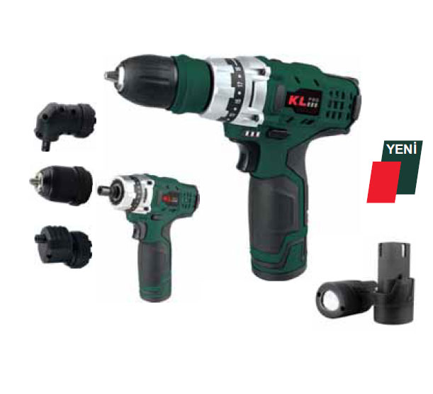 10.8V 2.0AH ŞARJLI DARBESİZ MATKAP 3 PARÇA SETLİ KL-PRO