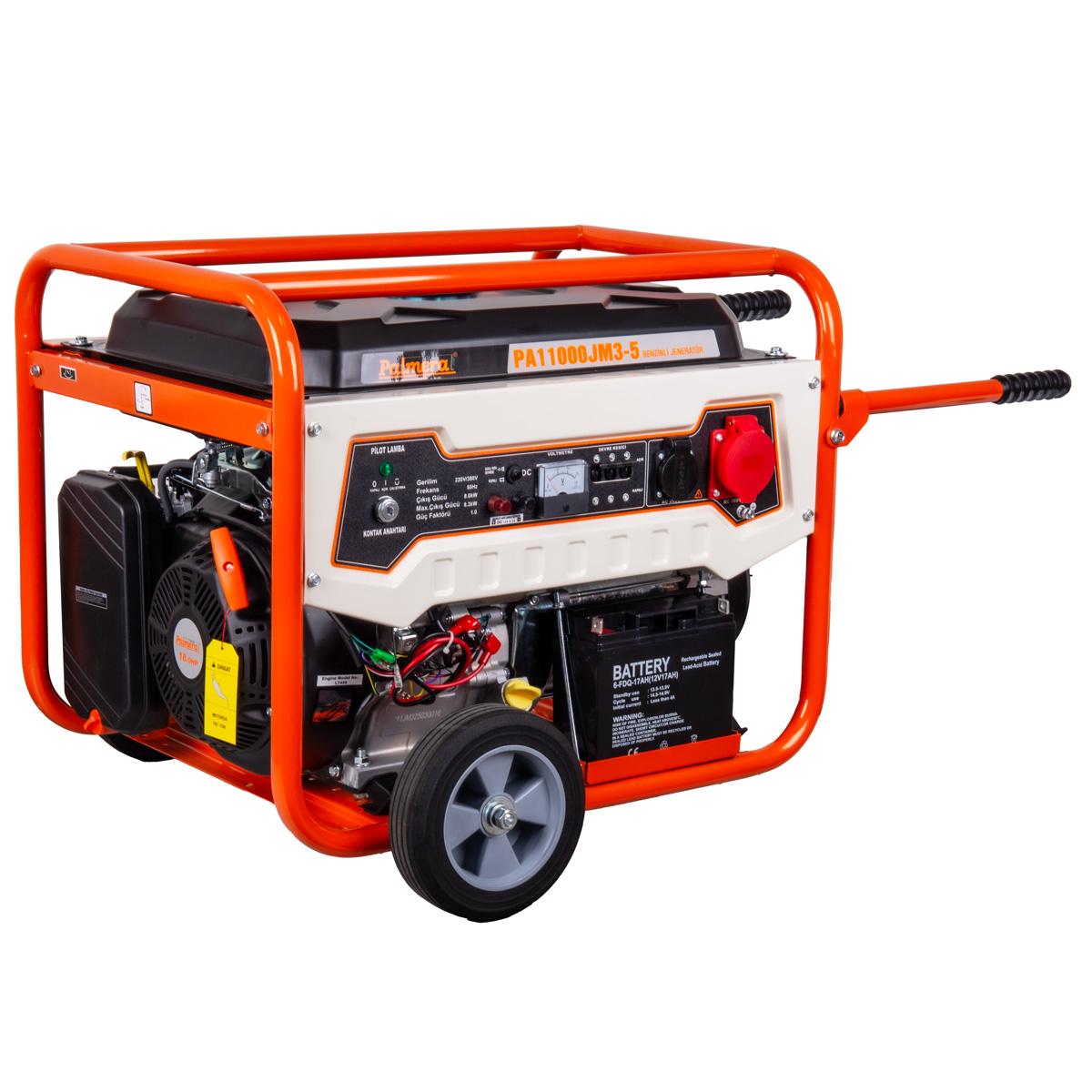 PALMERA EUR5 BENZİNLİ JENERATÖR TRİFAZE 220V / 380V 10,37 KVA / 8 KW MARŞLI