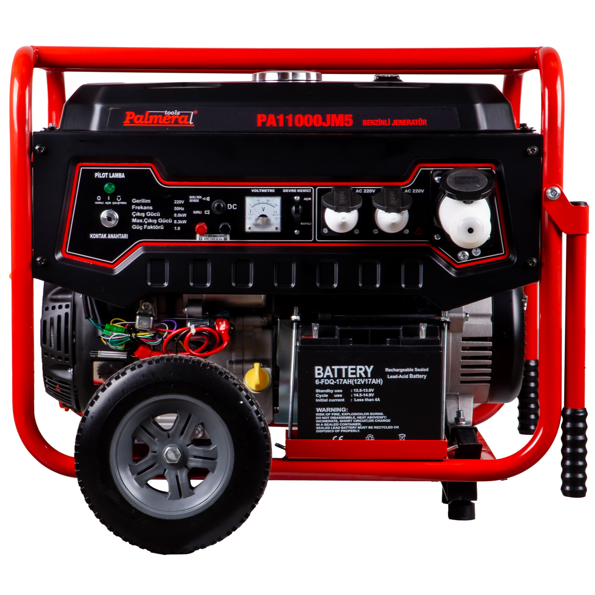 PALMERA EUR5 BENZİNLİ JENERATÖR MONOFAZE 220V 10,37 KVA / 8 KW MARŞLI