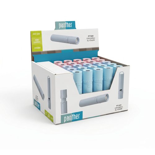PANTHER USB ŞARJLI EL FENERİ 400LM
