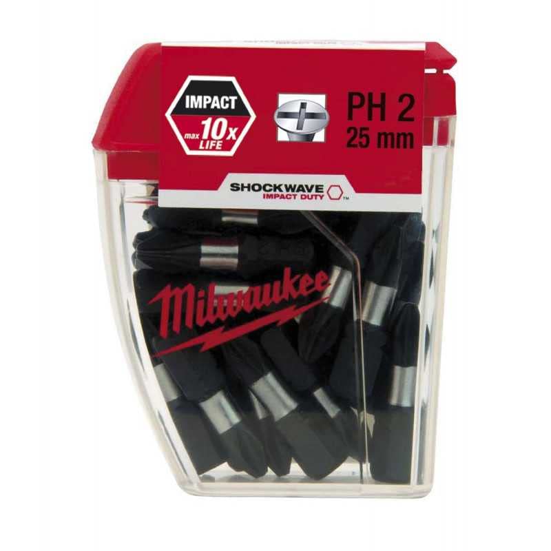 MILWAUKEE BİTS UÇ PH2 25MM 25Lİ PKT SHOCKWAVE