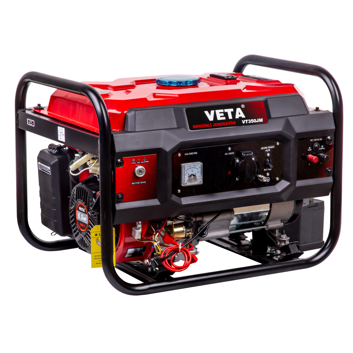 VETA BENZİNLİ JENERATÖR EURO5 MONOFAZE 220V 3,5 KVA / 2,5 KW MARŞ MOTORLU