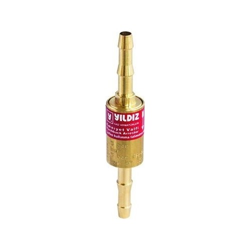 YILDIZ GAZ ALEV EMNİYET VALFİ HORTUM ARASI Q6,3MM - ASETİLEN/PROPAN/HİDROJEN/DOĞALGAZ